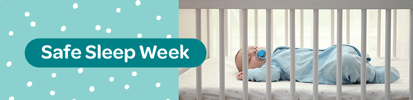 Photo of a baby sleeping on their back alone in their crib.