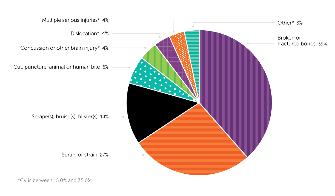 Figure 8. Type of self-reported injury resulting from fall in last 12 months, household population aged 65 or older, Canada, 2017-2018