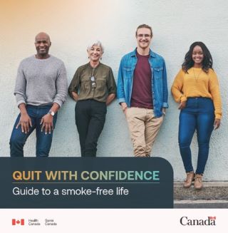 A booklet titled: Quit with confidence: Guide to a smoke-free life