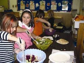 Kids learning to cook