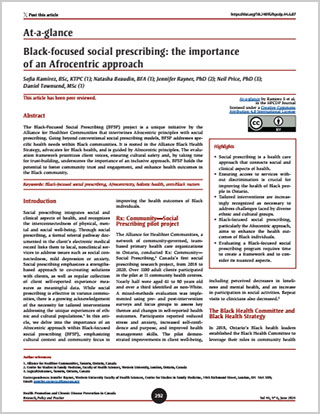 At-a-glance – Black-focused social prescribing: the importance of an Afrocentric approach