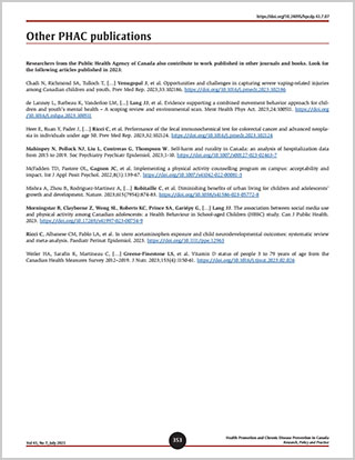 Other PHAC publications