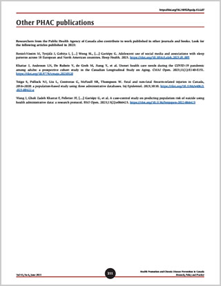 Other PHAC publications