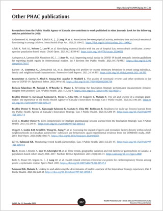 Other Public Health Agency of Canada publications