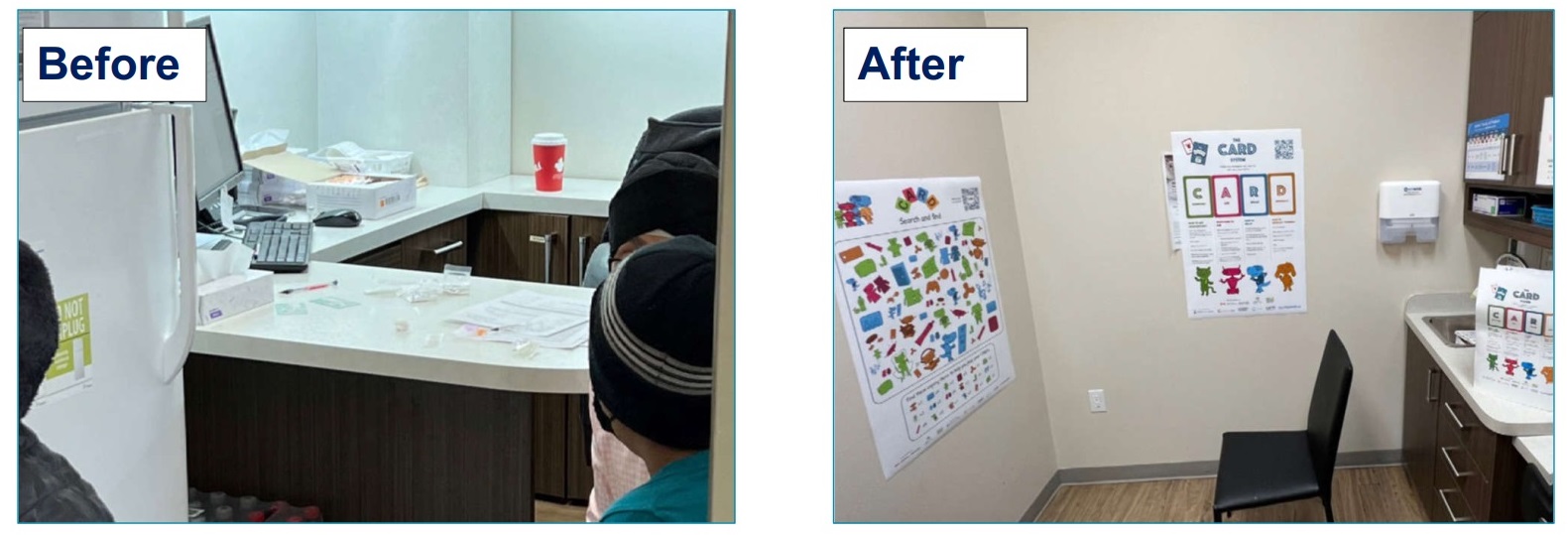 Figure 5. Before and after changes to the vaccination area