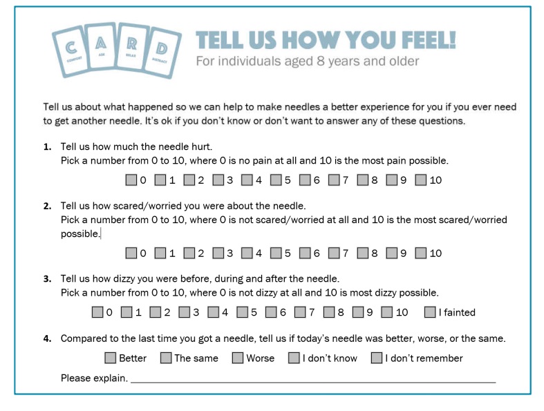 Figure 9. Feedback survey provided to families (extract)