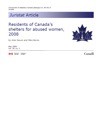 Residents of Canadaâ  s shelters for abused women, 2008 (Juristat Article)