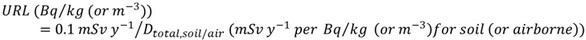 Equation for calculating the Unconditional Derived Release Limit