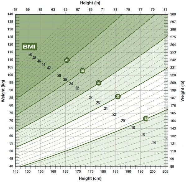 Body Mass Index Nomogram