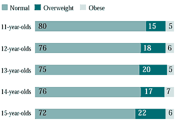Figure 7.18 Mass Index results for boys