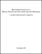 Recommendations on a Human Papillomavirus Immunization Program