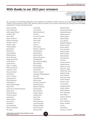 With thanks to our 2023 peer reviewers