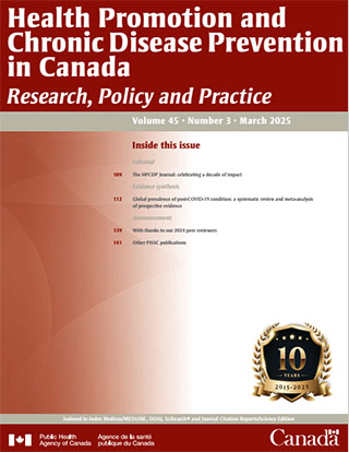 Health Promotion and Chronic Disease Prevention in Canada, Vol 45, No 3, 2025