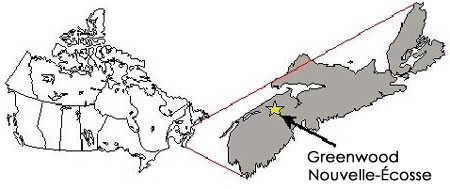 Figure 4.1 - Emplacement de Greenwood, Nouvelle-Écosse