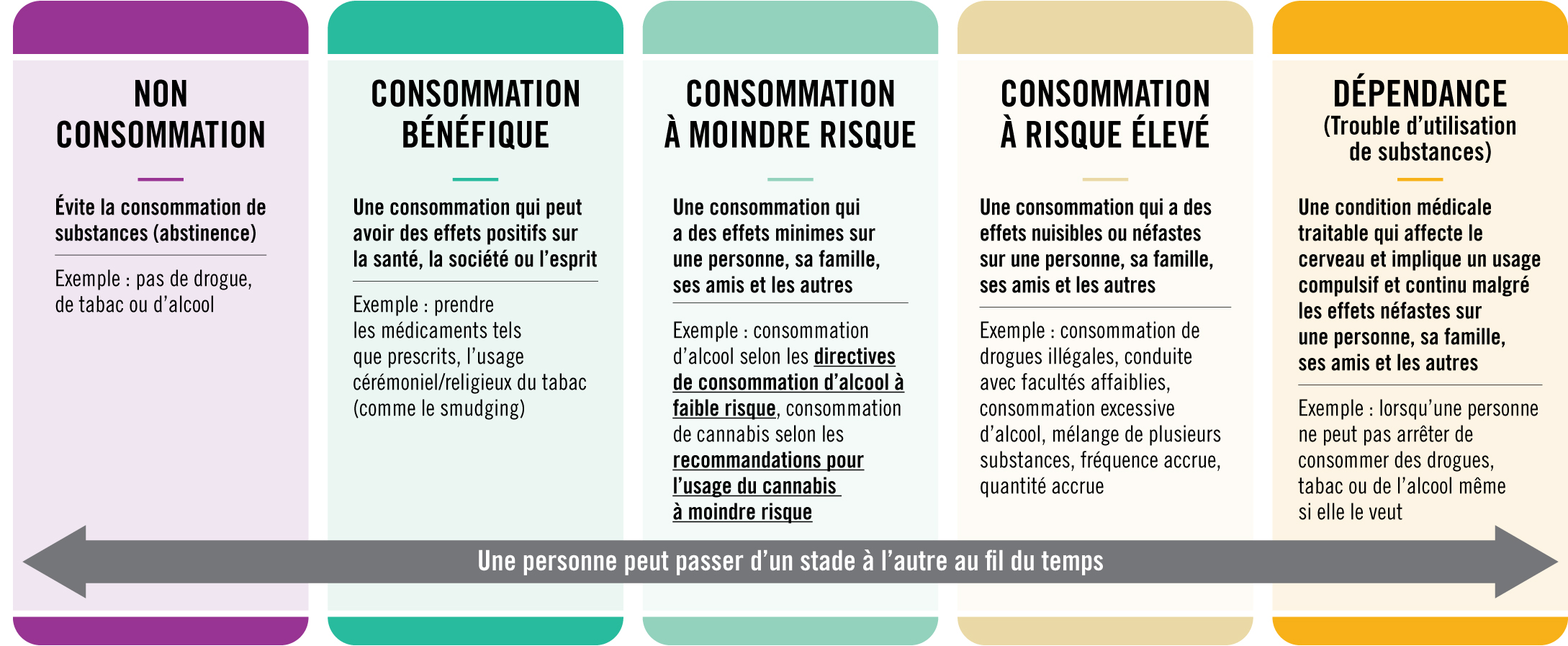 Les 5 du spectre de la consommation de substances