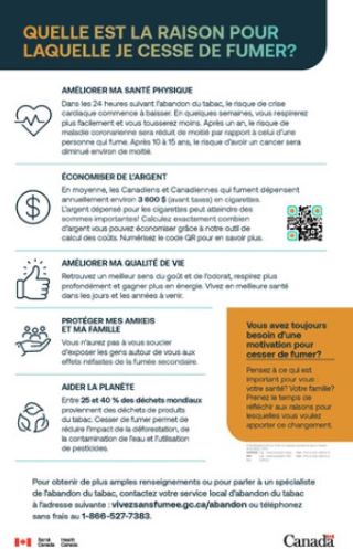 Une infographie intitulée&nbsp;: Quelle est la raison pour laquelle je cesse de fumer?