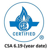 Marque de certification CSA indiquant la certification CSA 6.19 (norme pour les détecteurs de CO)