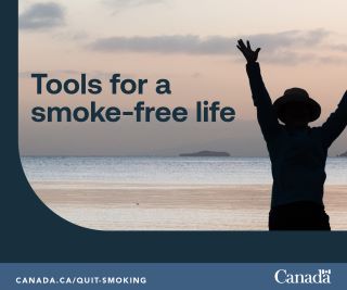 silhouette of a person next to the title: Tools for a smoke-free life