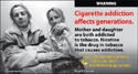 Mother and daughter, both smokers. Mother is visibly sick, but daughter is still smoking beside her.