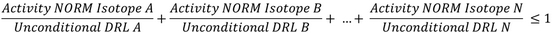 Summation formula for unconditional release in the case of multiple long-lived radionuclides per sample