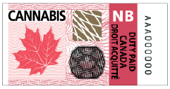 Couleur du timbre d'accise : rouge