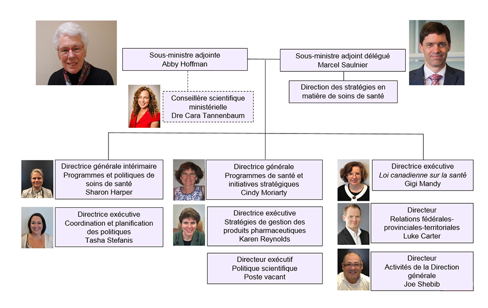 La figure présente la structure organisationnelle de la Direction générale de la politique stratégique (DGPS).