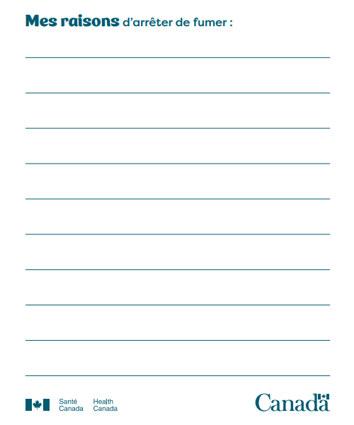 verso de la carte de suivi de la consommation du tabac