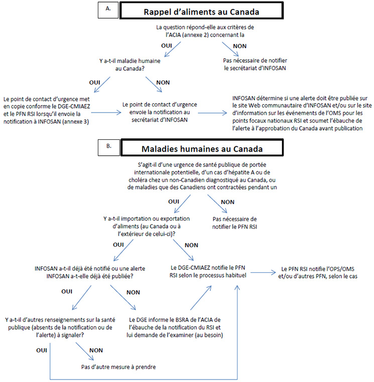 Figure&nbsp;5&nbsp;: Diagramme des activités de notification d'INFOSAN et du réseau du RSI