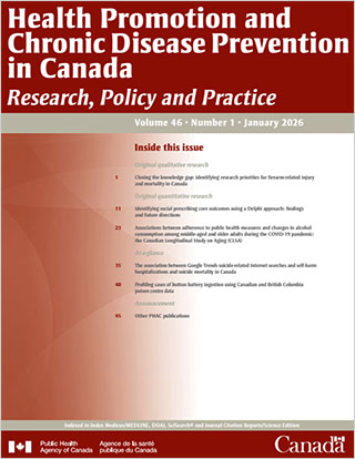 Health Promotion and Chronic Disease Prevention in Canada, Vol 46, No 1, 2026