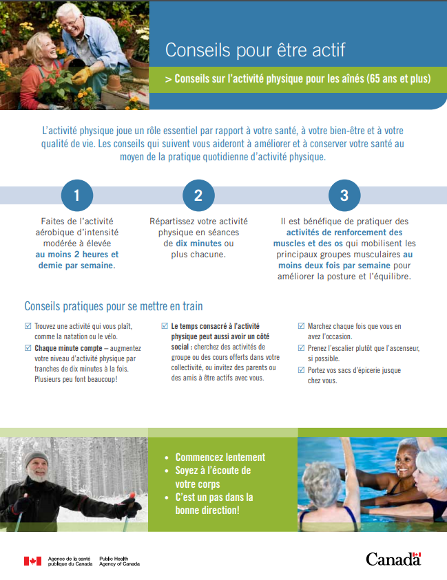 Conseils pour être actif (Document PDF - 365 Ko - 2 pages)