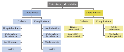 Figure 3-4. Composantes des coûts totaux, directs et indirects du diabète